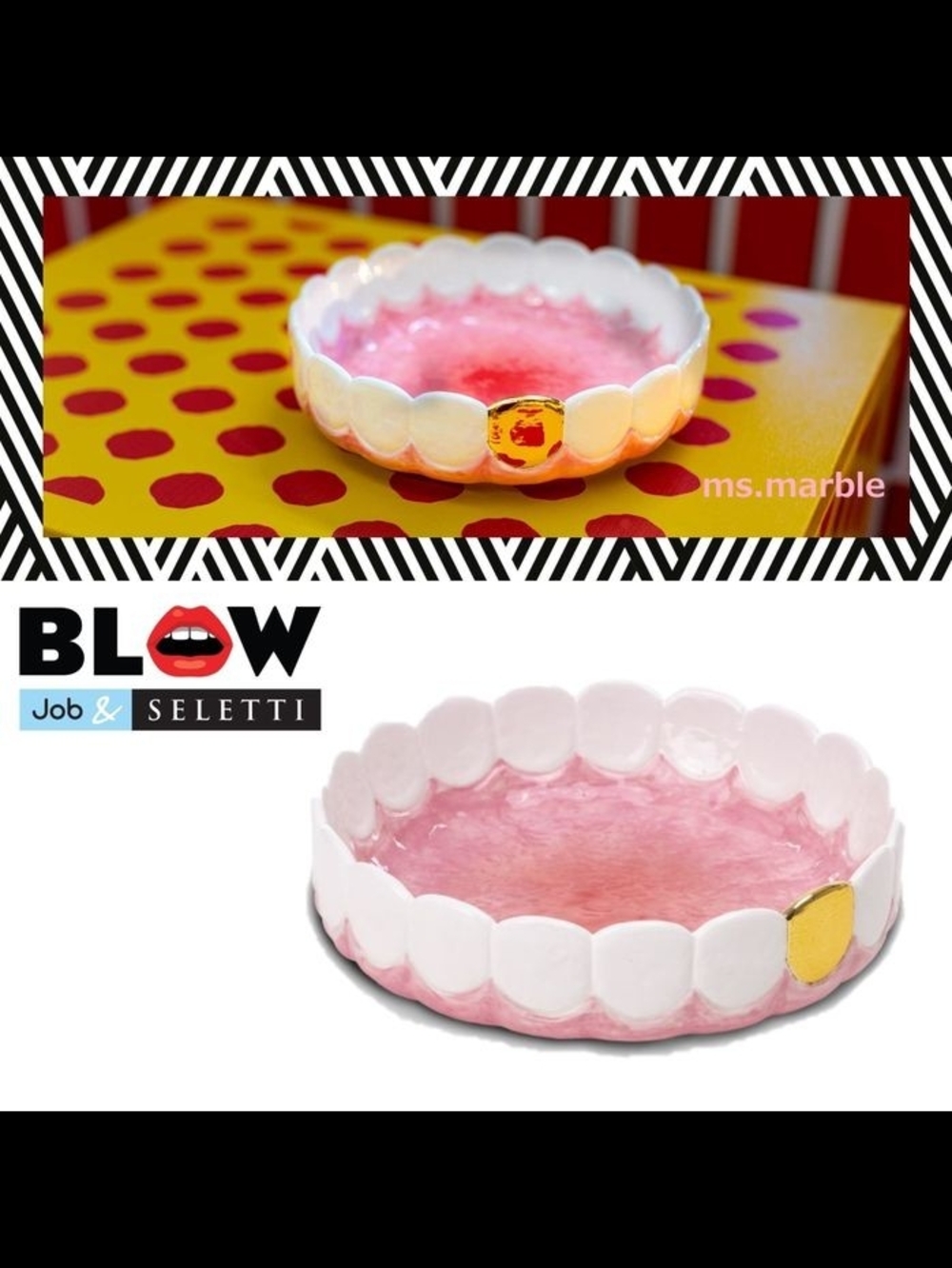 Blowjob & by Seletti Pink & White Decorative Bowl